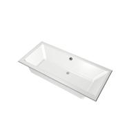 Xenz Kristal Ligbad - 180x80x48 - afvoer Midden - acryl - wit 6986-01