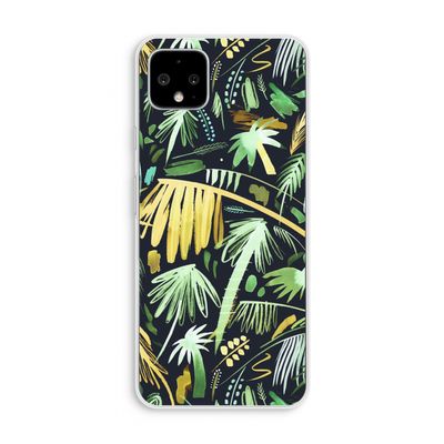 Tropical Palms Dark: Pixel 4 XL Transparant Hoesje