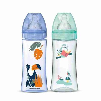 DODIE Lot van 2 anti-koliek flessen Initiation + - 330ml - BLAUWE BRANDWEER - ronde spenen 3 snelheden stroom 3