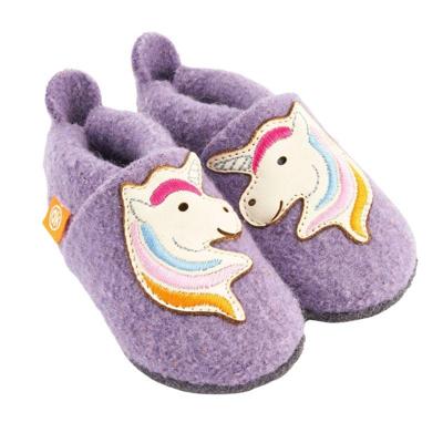 Orangenkinder babyslofjes wol Unicorn Purple-24-25