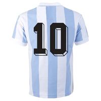 Argentinië Retro Voetbalshirt WK 1982 + Nummer 10 (Maradona)