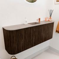 Toiletmeubel Mondiaz Joya Dlux | 113.2 cm | Meubelkleur Walnut | Faye wastafel Saba Wasbak Midden | 1 kraangat