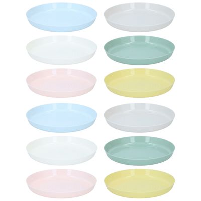 Borden - 30x - gekleurd - kunststof - D18,5 cm - herbruikbaar