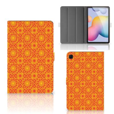 Samsung Galaxy Tab S6 Lite | S6 Lite (2022) Tablet Hoes Batik Oranje Samsung Galaxy Tab S6 Lite | S6 Lite (2022) Tablet Hoes Batik Oranje
