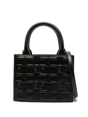 Elisabetta Franchi mini sac à motif monogrammé - Noir Elisabetta Franchi mini sac à motif monogrammé - Noir
