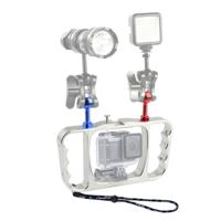 PULUZ Dual handheld duik Lichtarm CNC aluminium Mount met Lanyard voor DJI osmo actie GoPro nieuwe HERO/HERO7/6/5/5 sessie/4 sessie/4/3 +/3/2/1 Xiao