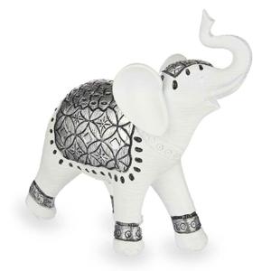 Giftdecor - Olifanten dieren beeld - 21 x 8 cm - Wit - Home deco