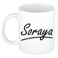 Naam cadeau mok / beker Soraya met sierlijke letters 300 ml