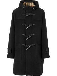 Burberry duffel-coat à doublure à carreaux - Noir