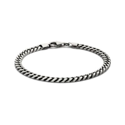Armband Gourmetschakel zilver oxide 5 mm