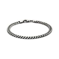 Armband Gourmetschakel zilver oxide 5 mm - thumbnail