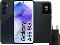 Samsung Galaxy A55 128GB Donkerblauw 5G + Accessoirepakket