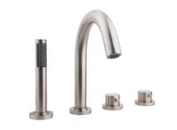 Wiesbaden Caral 4-gats badrandthermostaat geborsteld staal afbouwset