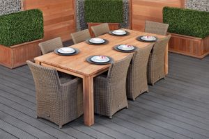 Teak dinner tafel Rustiek 300 Tafel 300x100x80 cm- - Teak- Tuindeco