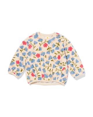 HEMA Babytrui rib velours bloemen ecru (ecru)