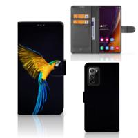 Samsung Galaxy Note20 Ultra | Telefoonhoesje | Met pasjeshouder | Papegaai