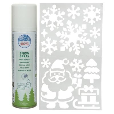 Kerst sfeer raamsjablonen met spuitsneeuw - Mix van 9 stuks - 47 x 24 cm - raamdecoratie