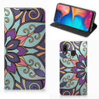 Samsung Galaxy A30 Smart Cover Purple Flower - thumbnail