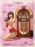 Wurlitzer 1015 Jukebox Claire Sinclair wandbord