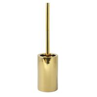 Spirella Luxe Toiletborstel in houder Sienna - goud glans - porselein - 42 x 10 cm - met binnenbak - Toiletborstels