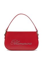 Blumarine sac porté épaule en cuir à logo strassé - Rouge - thumbnail