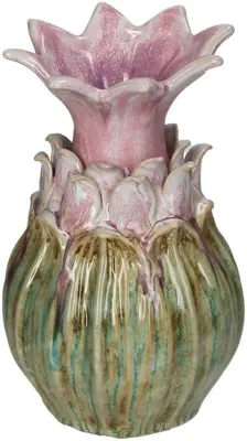 Kersten vaas aardewerk deco 13x21.5cm roze