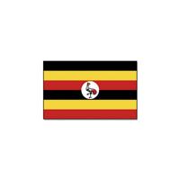 Vlag Oeganda - 90 x 150 cm - Oegandese Vlag - Uganda - polyester - supporters