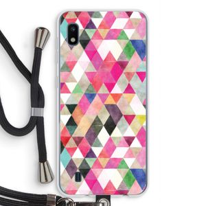 Gekleurde driehoekjes: Samsung Galaxy A10 Transparant Hoesje met koord