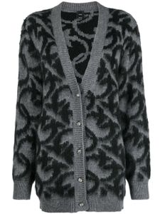 PINKO cardigan en maille intarsia à boutonnière - Gris