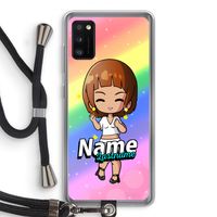 Chibi Maker vrouw: Samsung Galaxy A41 Transparant Hoesje met koord