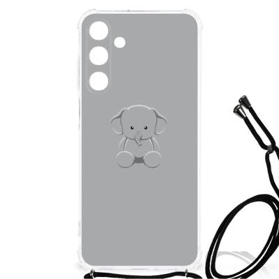Samsung Galaxy A25 Stevig | Bumper Hoesje | Grijs Baby Olifant Samsung Galaxy A25 Stevig | Bumper Hoesje | Grijs Baby Olifant