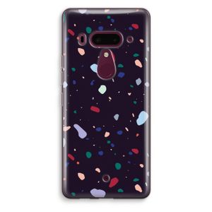 Dark Rounded Terrazzo: HTC U12+ Transparant Hoesje