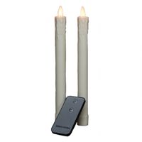 Kaarsen set van 2x stuks Led dinerkaarsen ivoor wit inclusief afstandsbediening 23 cm