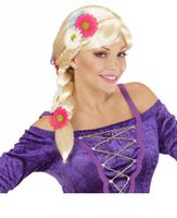 Rapunzel pruik met bloemen - thumbnail