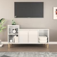 Tv-meubel 100x35x55 cm bewerkt hout hoogglans wit Tv-meubel 100x35x55 cm bewerkt hout hoogglans wit