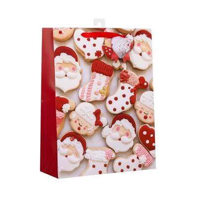 Gerimport Kerst cadeau tasje - 42 cm - Kerstman en kerstvrouw