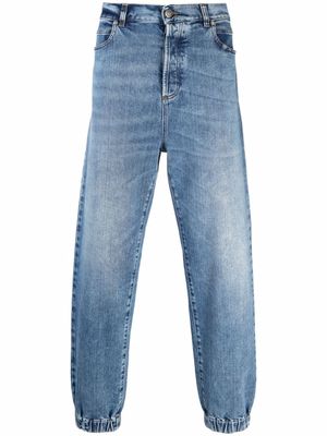 Balmain jean slim à effet délavé - Bleu