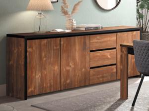 Dressoir SYLVIE 3 deuren 3 lades mangolia