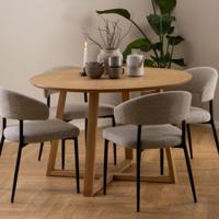 Bendt Ronde Eettafel 'Lila' Eiken, 120cm, kleur Naturel