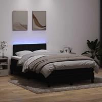 Boxspring met matras en LED fluweel zwart 120x210 cm