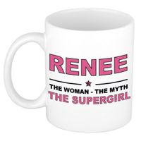 Naam cadeau mok/ beker Renee The woman, The myth the supergirl 300 ml   - - thumbnail