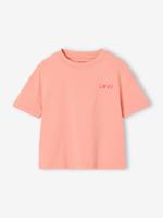 Effen Basics meisjesshirt met korte mouwen abrikoos