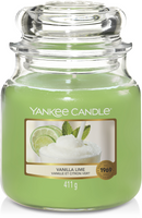 Yankee Candle Geurkaars Medium Vanilla Lime - 13 cm / ø 11 cm - thumbnail