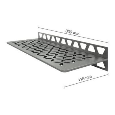 Schluter Shelf-W-S1 planchet - 30x11.5x0.5cm - inbouw - Rechthoek - Perforatie: Floral - RVS geborsteld sws1d5eb