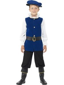 Tudor jongen kostuum Royal Blue
