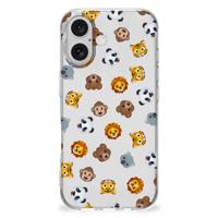 TPU bumper voor iPhone 16 plus Dieren Emojis