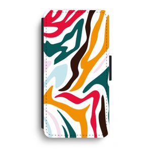 Colored Zebra: iPhone XR Flip Hoesje