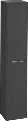Saqu Lima hoge kast met rvs greep 35x32x180cm gebrand zwart