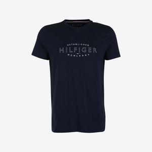 T-shirt Blauw Print