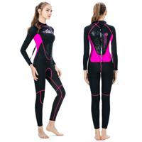 SLINX 1102 3mm neopreen Super elastische slijtvaste warme koud-proof twee kleuren U vorm stiksels een stuk lange mouw wetsuit voor vrouwen